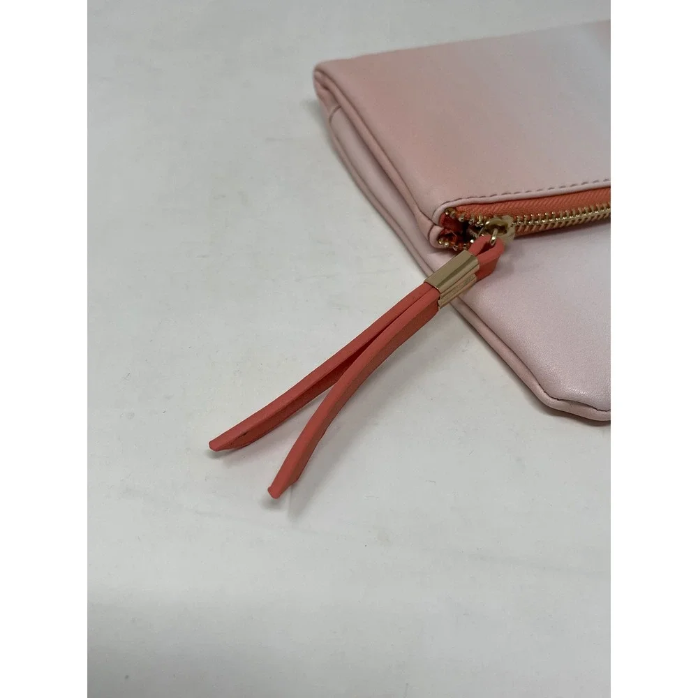 Mark Avon Women Coral White Ombre Foldover Clutch Bag Gold Tone Logo F3943331